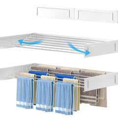 Wall Mounted Drying Rack White 75cm - 95cm - 120cm - Wire