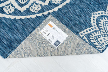 Outdoor Rugs Mandala - Blue / Cream