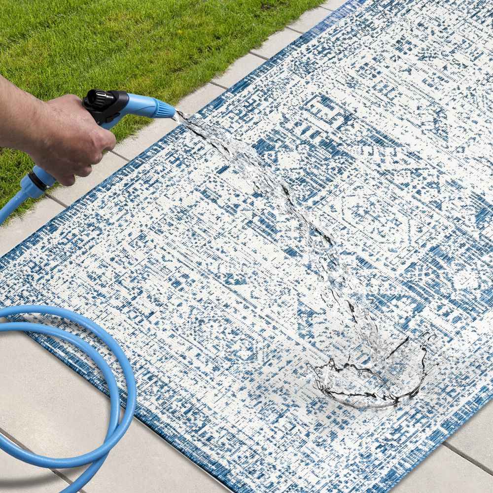 Outdoor Rugs Vintage Medallion - Blue / Cream