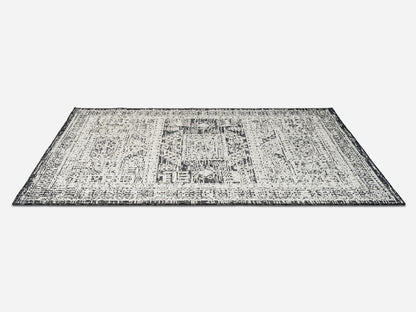Outdoor Rugs Vintage Rectangular Black / Cream