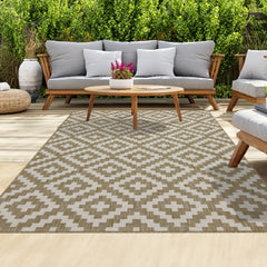 Outdoor Rugs Square Collection Beige Cream