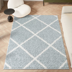 Shaggy Rug Lined Diamond Duckegg / Ivory