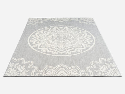 Outdoor Rugs Mandala Grey / Cream