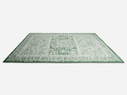 Outdoor Rugs Vintage Rectangular Green / Cream