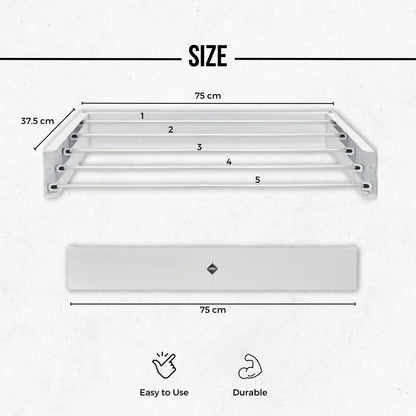 Laundry Drying Rack 75cm - 95cm Clothes Airers White - Plain
