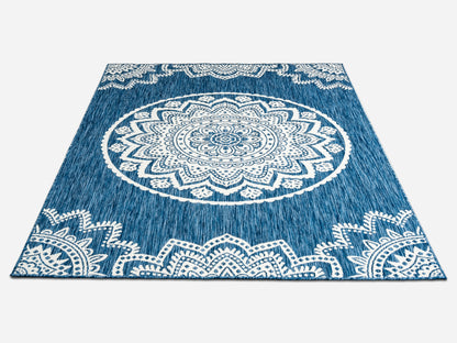 Outdoor Rugs Mandala - Blue / Cream