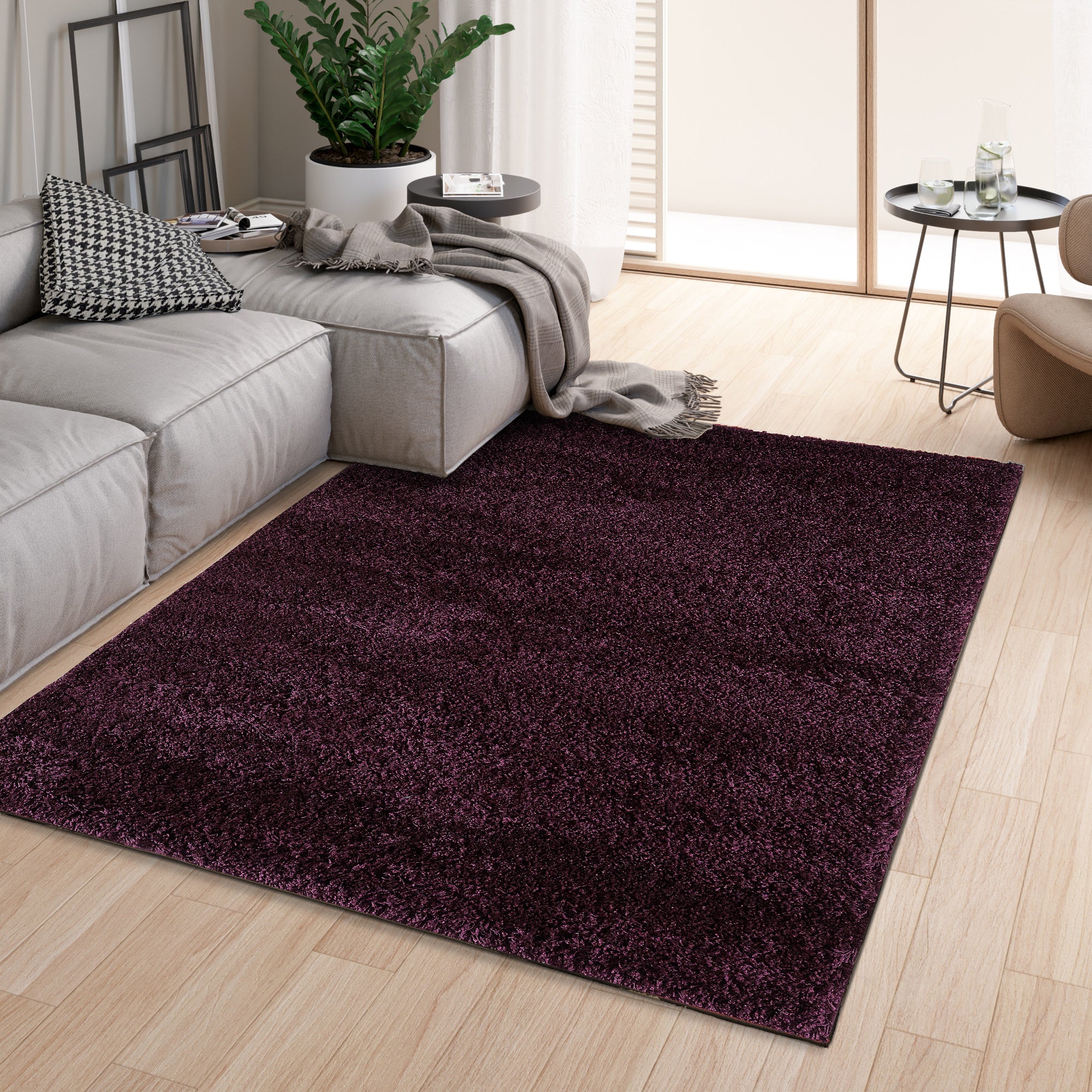 Shaggy Rug Plain Lavender / Purple