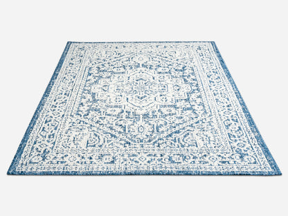 Outdoor Rugs Vintage Medallion Blue / Cream