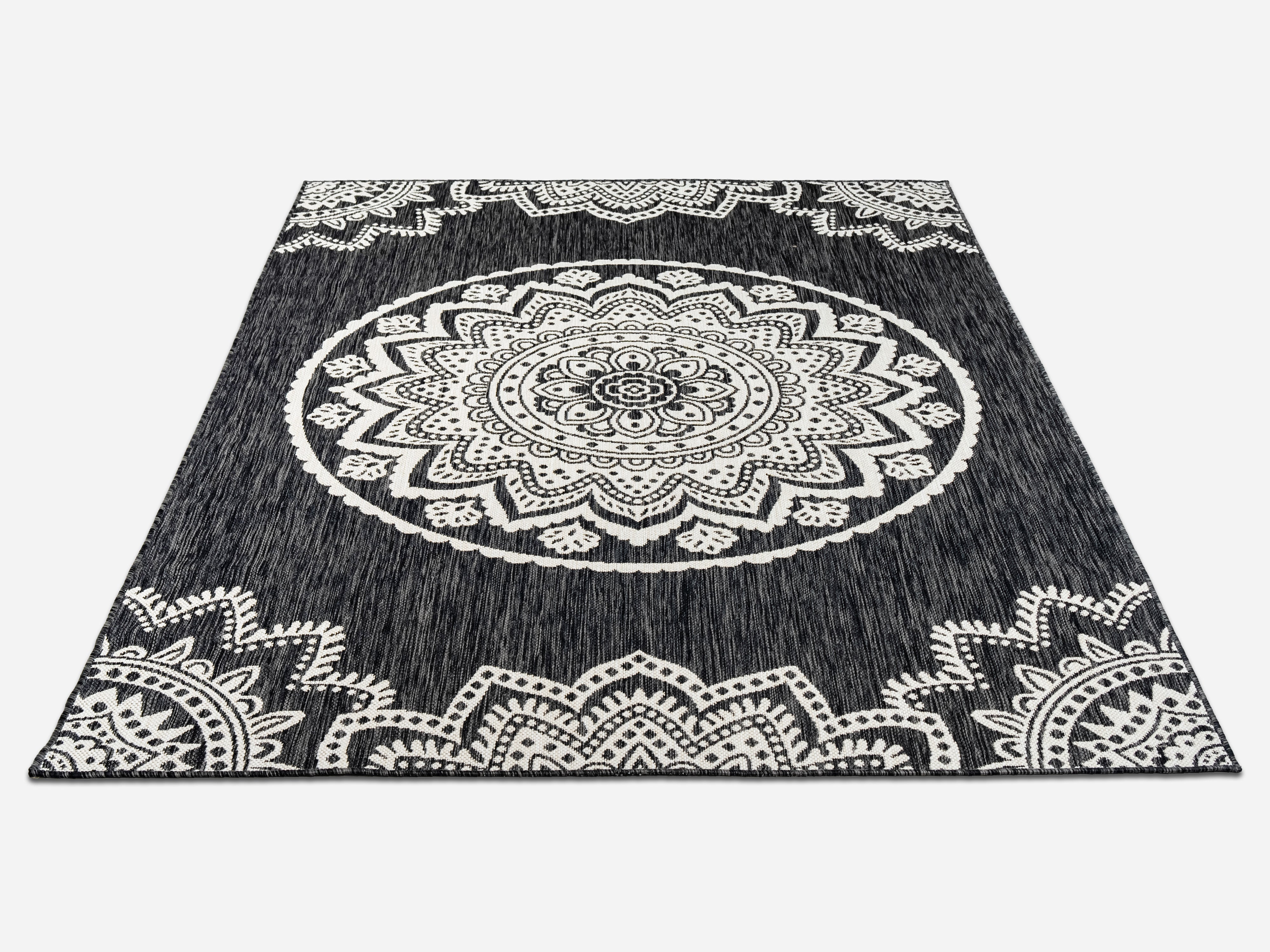 Outdoor Rugs Mandala - Black / Cream