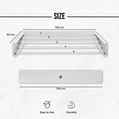Laundry Drying Rack 75cm - 95cm Clothes Airers White - Plain