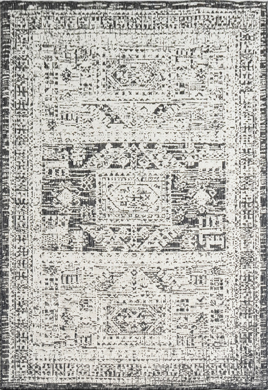 Indoor Rugs Vintage Rectangular Black / Cream