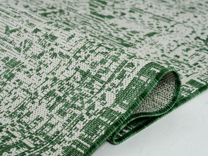 Outdoor Rugs Vintage Rectangular Green / Cream