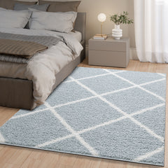 Shaggy Rug Lined Diamond Duckegg / Ivory