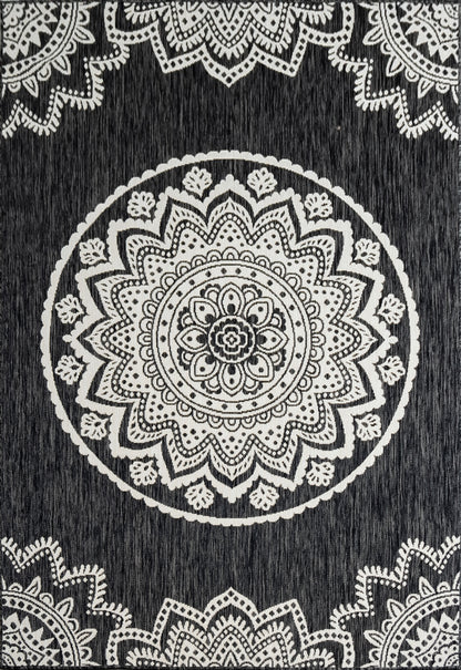 Indoor Rugs Mandala Black / Cream
