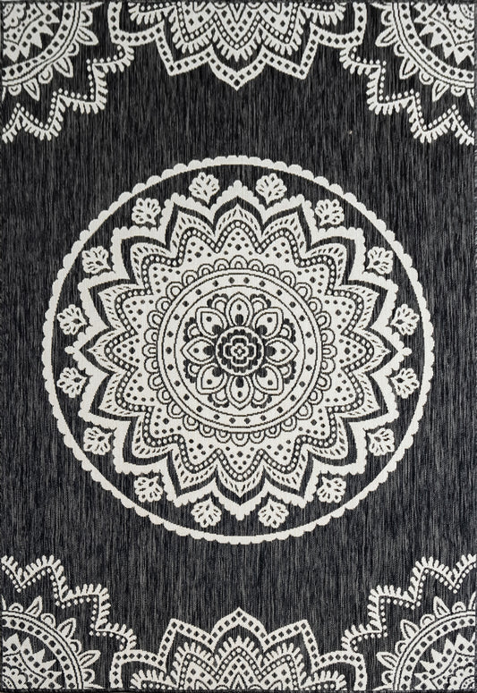 Indoor Rugs Mandala Black / Cream