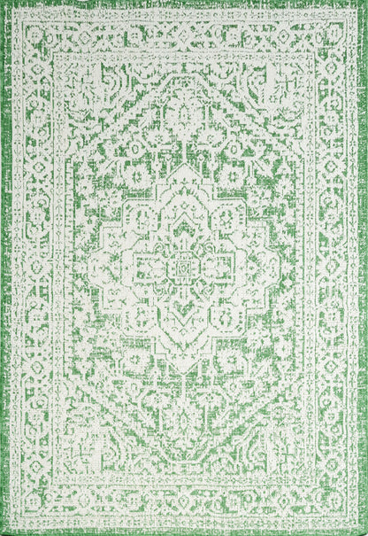 Outdoor Rugs Vintage Medallion Green / Cream