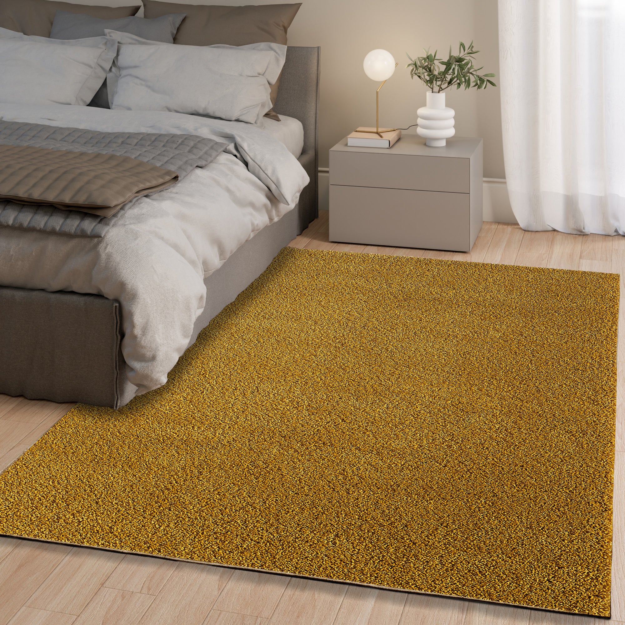 Shaggy Rug Plain Gold