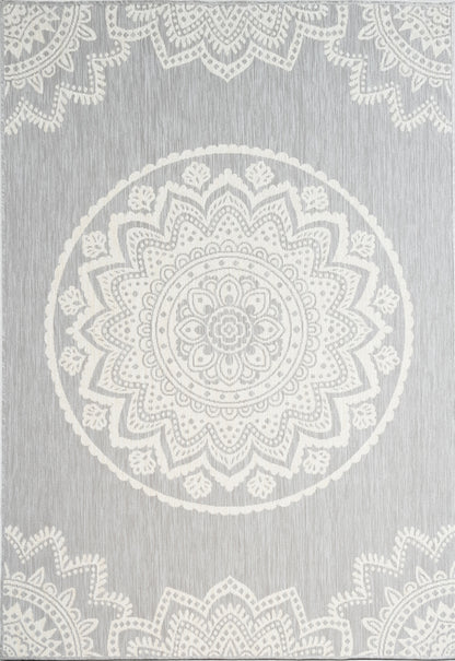 Outdoor Rugs Mandala Grey / Cream