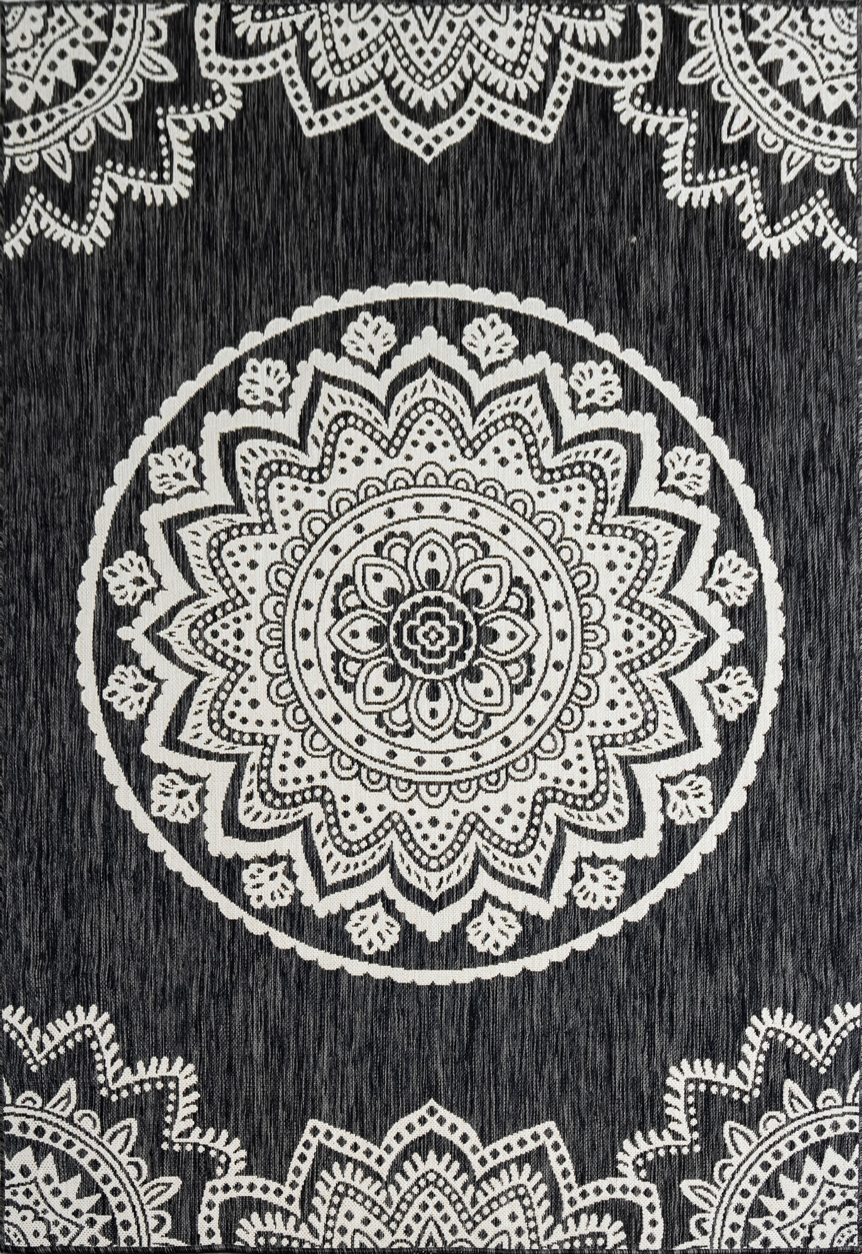 Outdoor Rugs Mandala - Black / Cream