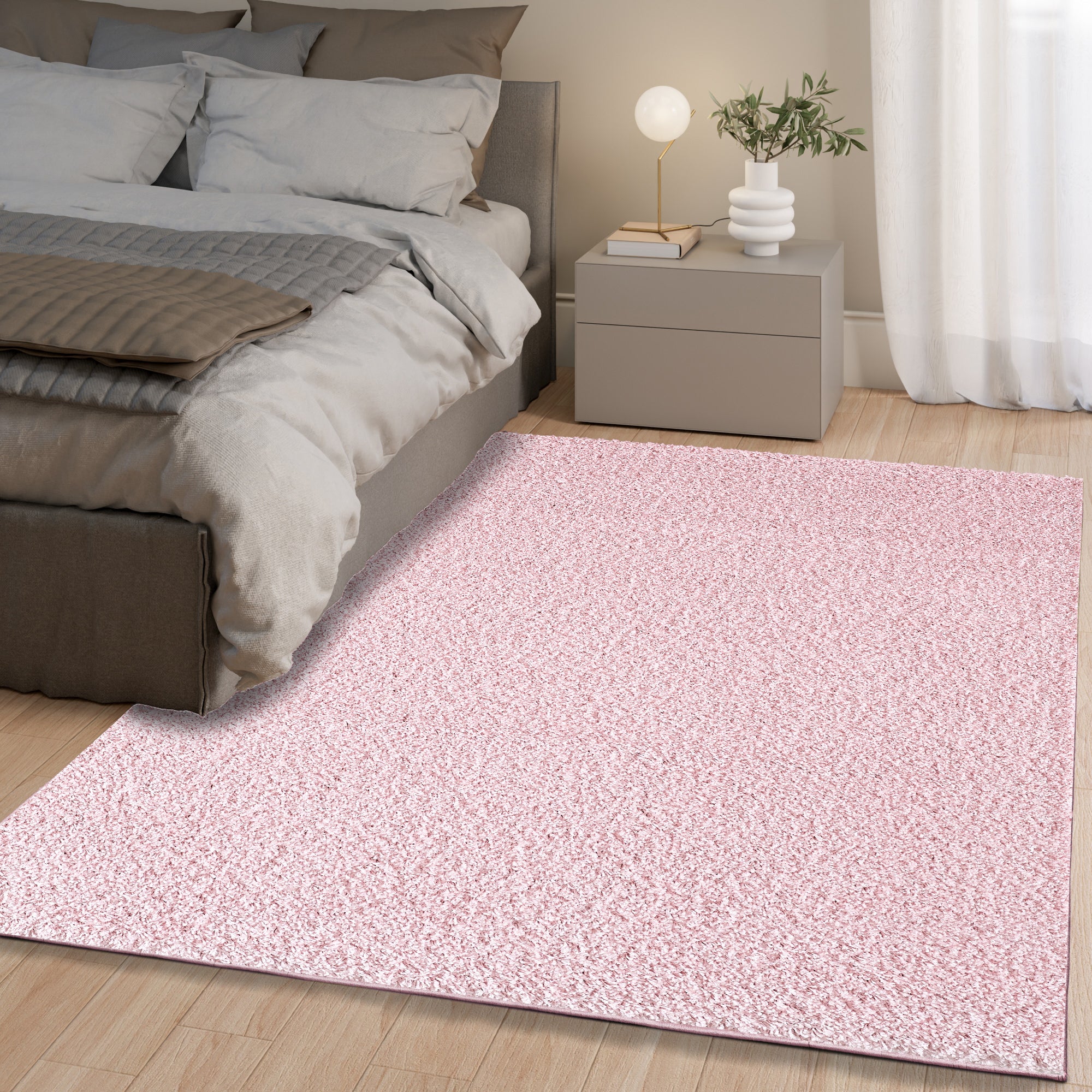 homeart Area Rug - Super Soft Shaggy Rugs For The Living Rooms, Bedrooms And Kitchen - Modern, Easy To Clean Carpet -Pink Rose