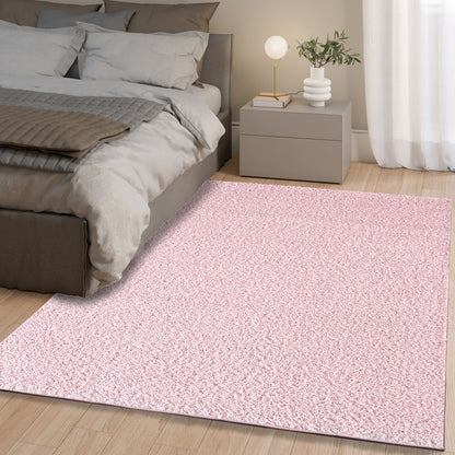Shaggy Rug Plain Pink Rose