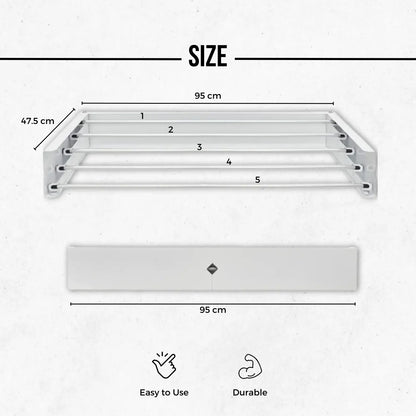 Laundry Drying Rack 75cm - 95cm Clothes Airers White - Plain