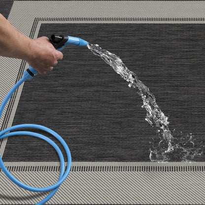 Outdoor Rugs Rectangular Collection Anthracite Cream