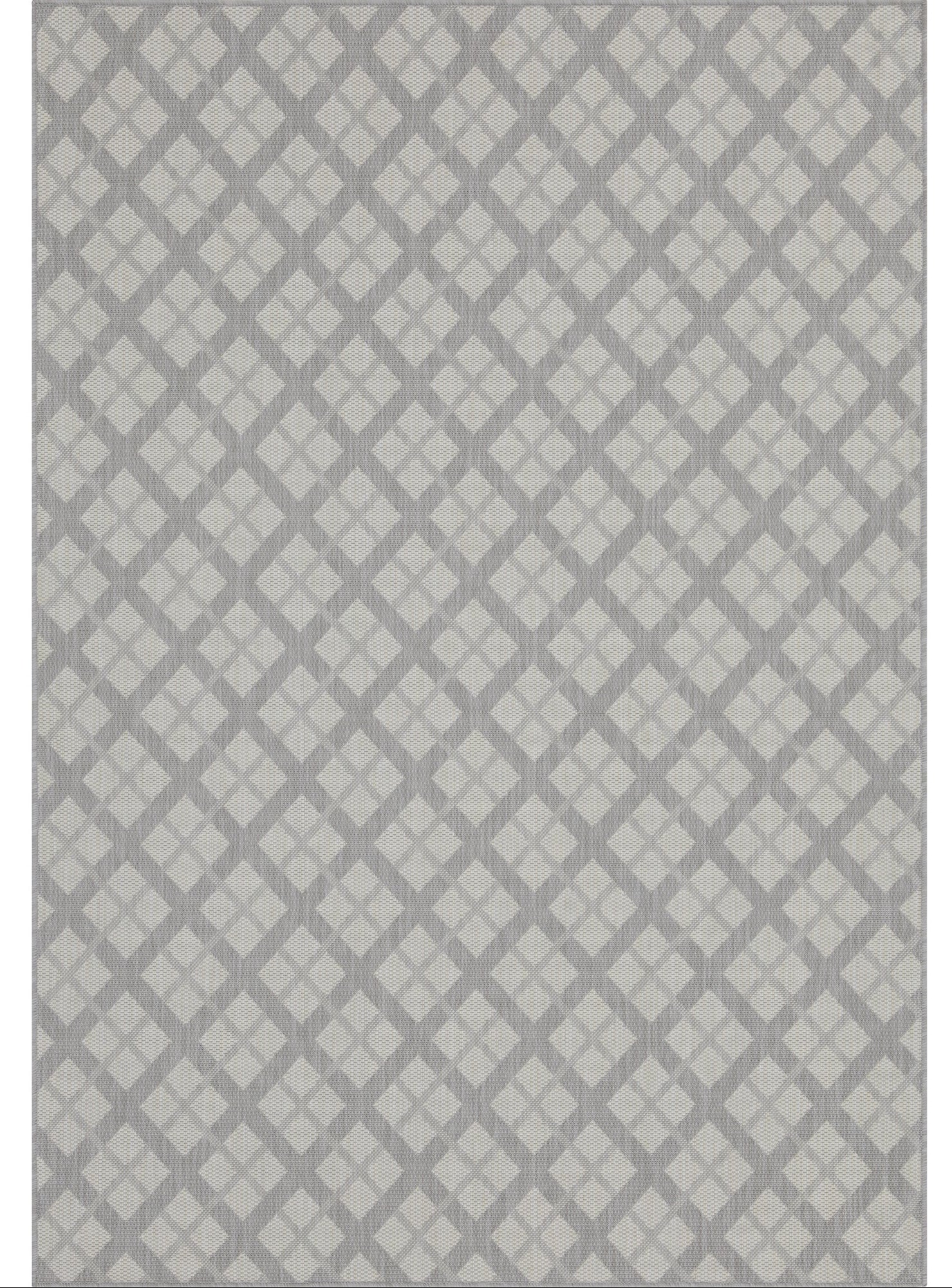 Outdoor Rugs Lined Collection Grey Cream