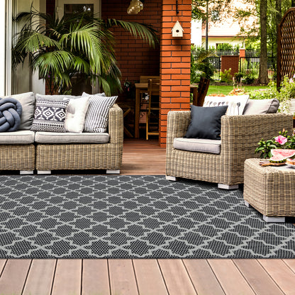 Outdoor Rugs Classic Collection Anthracite Cream