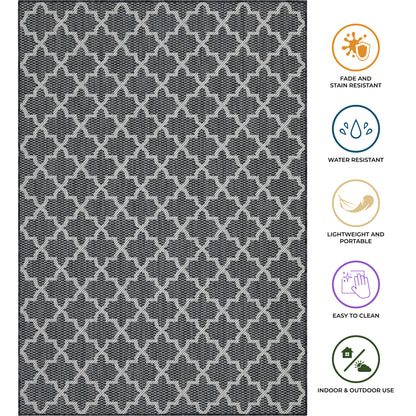 Outdoor Rugs Classic Collection Anthracite Cream