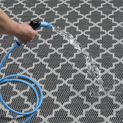Outdoor Rugs Classic Collection Anthracite Cream