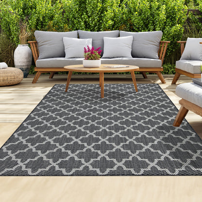 Outdoor Rugs Classic Collection Anthracite Cream