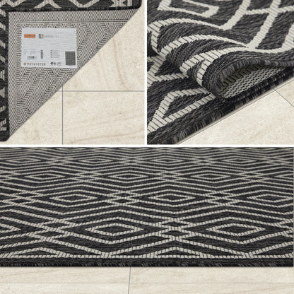 Indoor Rugs Diamond Collection Anthracite Cream