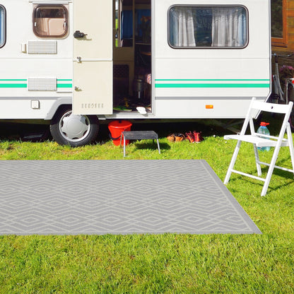 Outdoor Rugs Diamond Collection Grey Cream