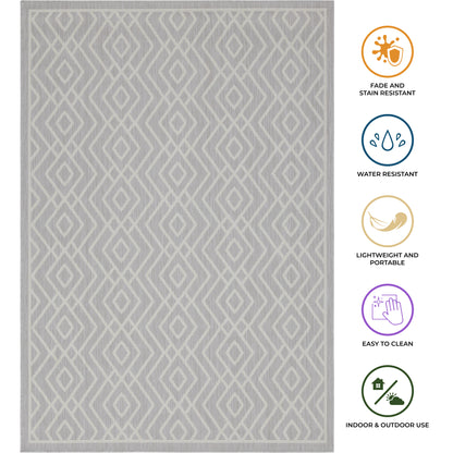 Outdoor Rugs Diamond Collection Grey Cream