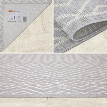 Outdoor Rugs Diamond Collection Grey Cream