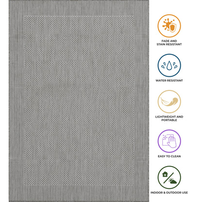 Outdoor Rugs Plain Dark Grey / Cream