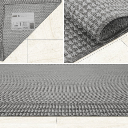 Outdoor Rugs Plain Dark Grey / Cream