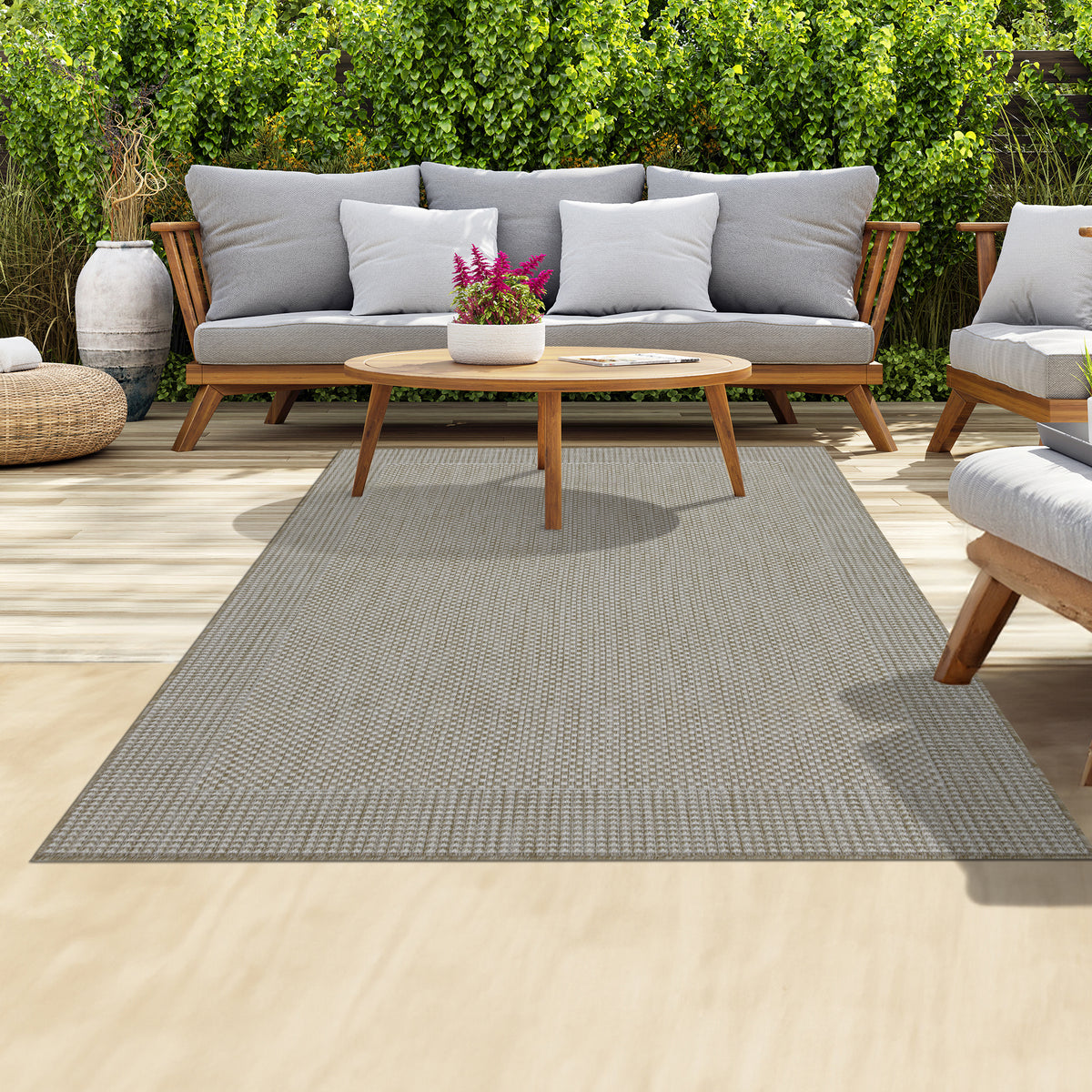 Outdoor Rugs Plain Collection Beige Cream