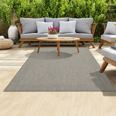 Outdoor Rugs Plain Collection Anthracite Cream