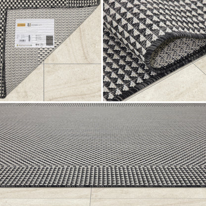 Outdoor Rugs Plain Collection Anthracite Cream