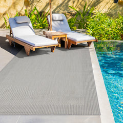 Outdoor Rugs Plain Collection Grey Cream