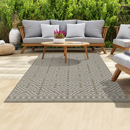 Outdoor Rugs Medallion Collection Beige Cream