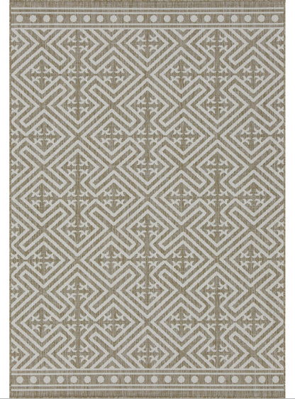 Outdoor Rugs Medallion Collection Beige Cream