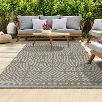 Outdoor Rugs Medallion Collection Beige Cream