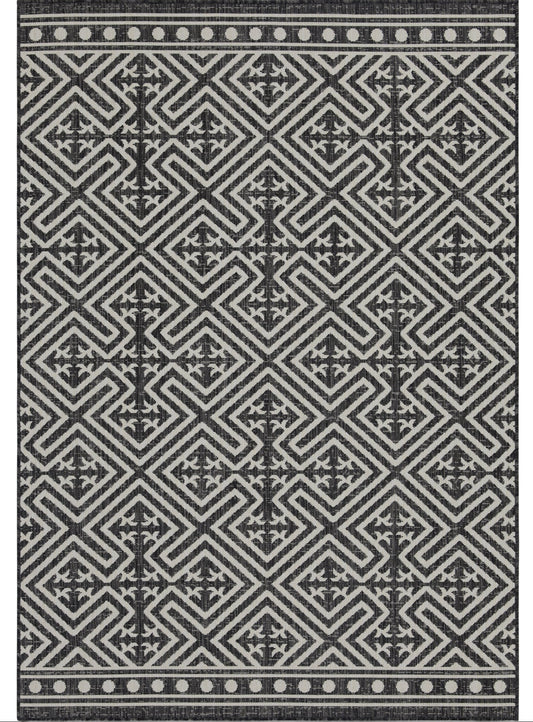 Indoor Rugs Medallion Collection Anthracite Cream