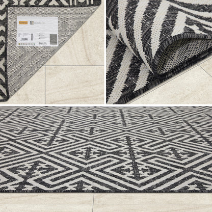 Indoor Rugs Medallion Collection Anthracite Cream
