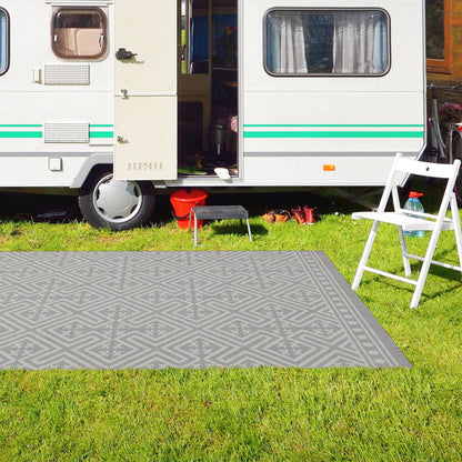 Outdoor Rugs Medallion Collection Grey Cream