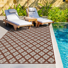 Outdoor Rugs Lined Collection Terra Cream