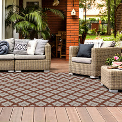 Outdoor Rugs Lined Collection Terra Cream